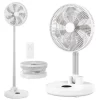 D1201 telescopic folding fan white